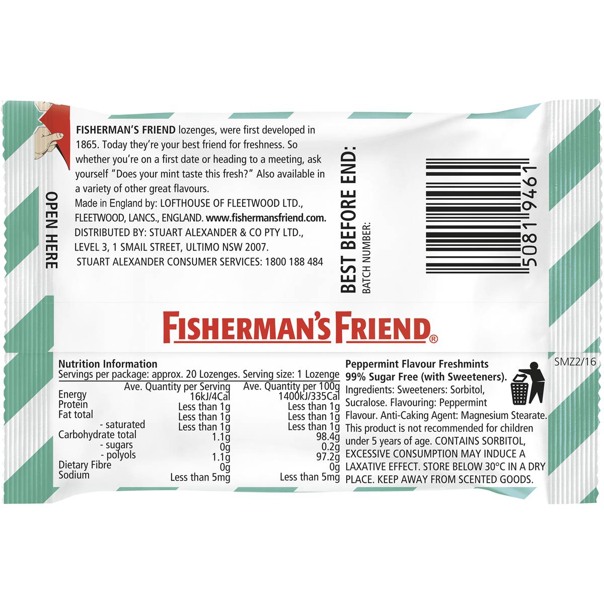 Fisherman's Friend Mints Fresh Sugar Free 25g