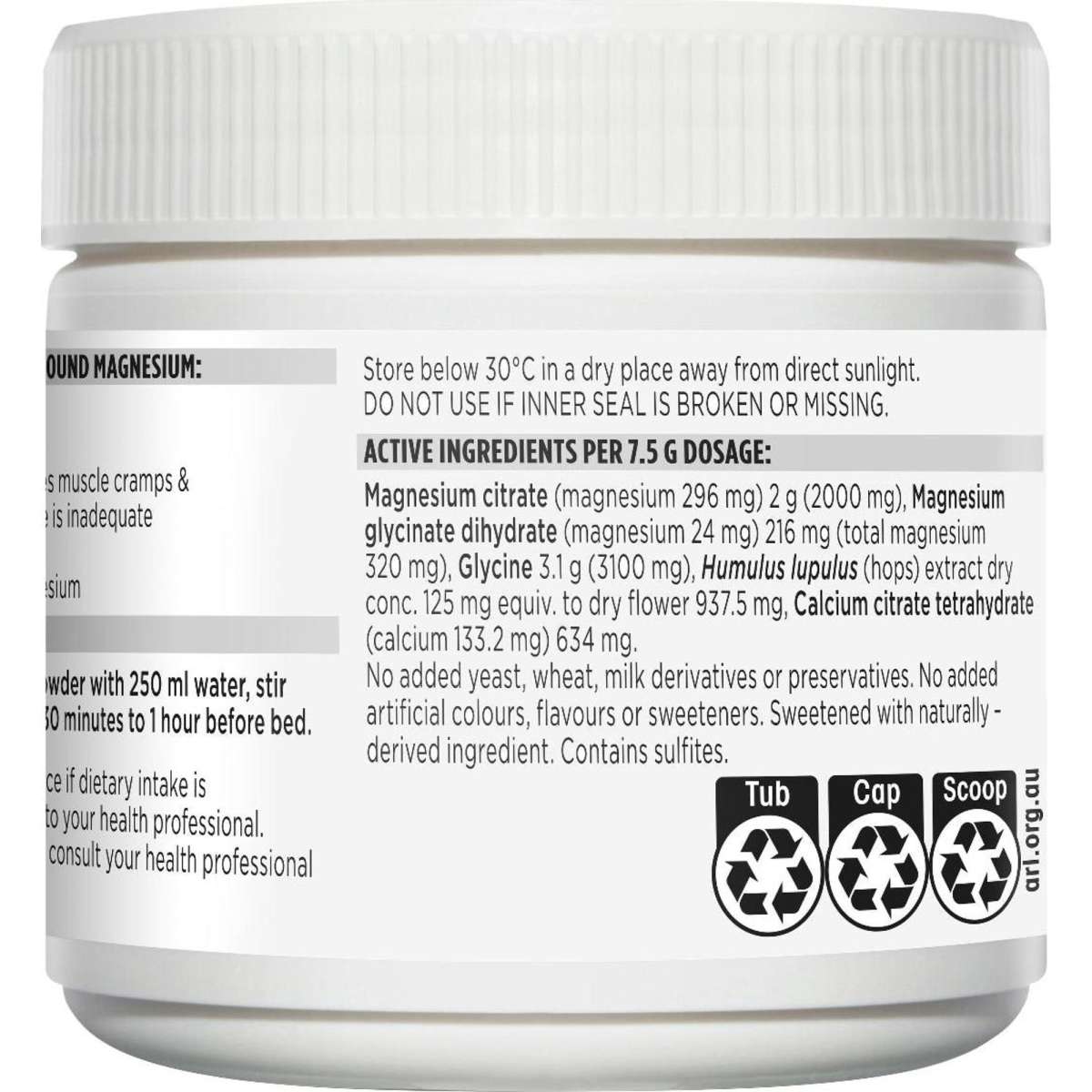 Blackmores Sleep Sound Magnesium Powder 187.5g