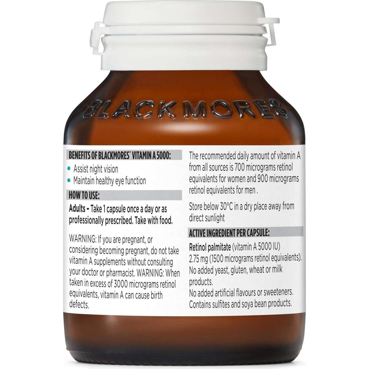 Blackmores Vitamin a 5000iu 150 Capsules