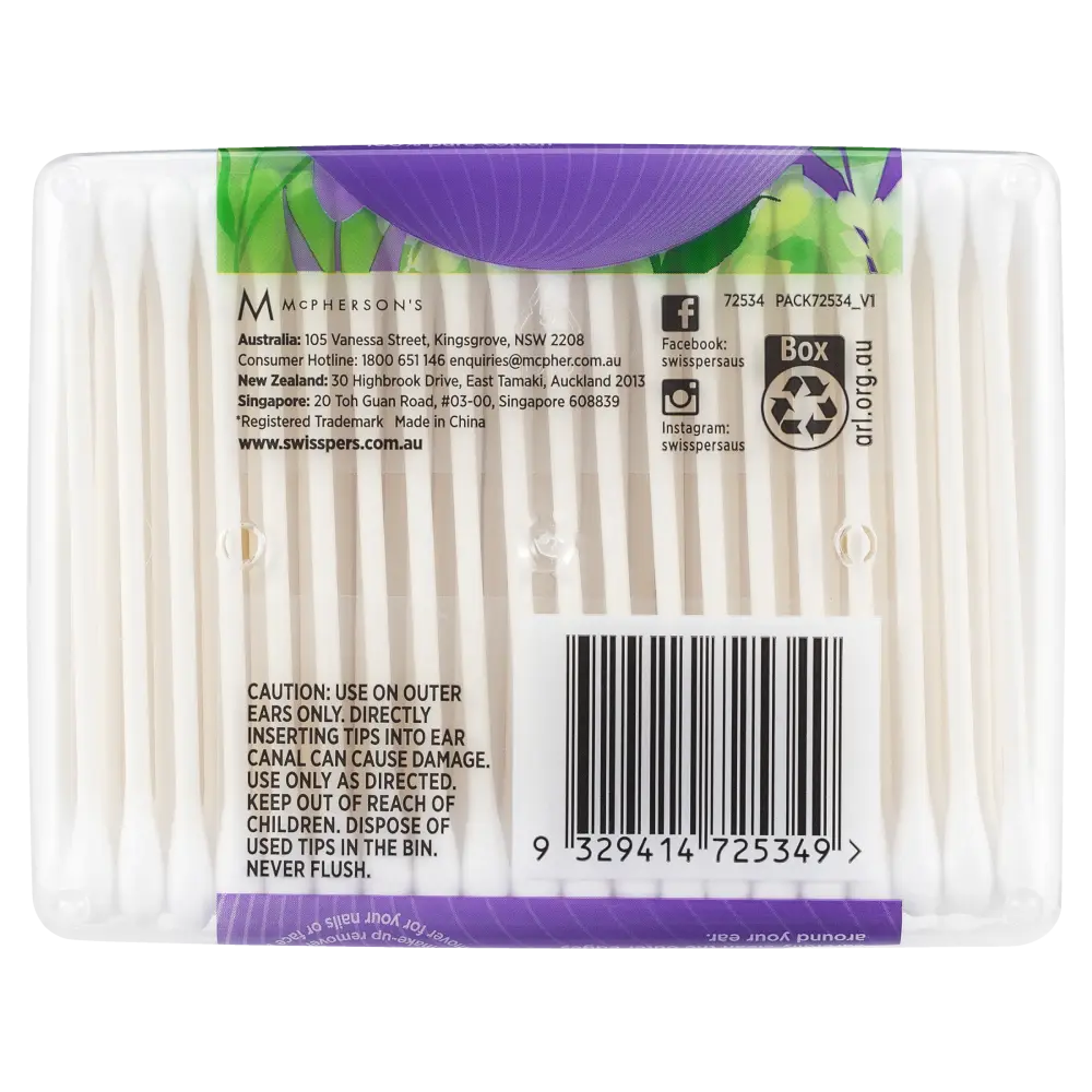 Swisspers Cotton Tips Paper Stems 240 Pack