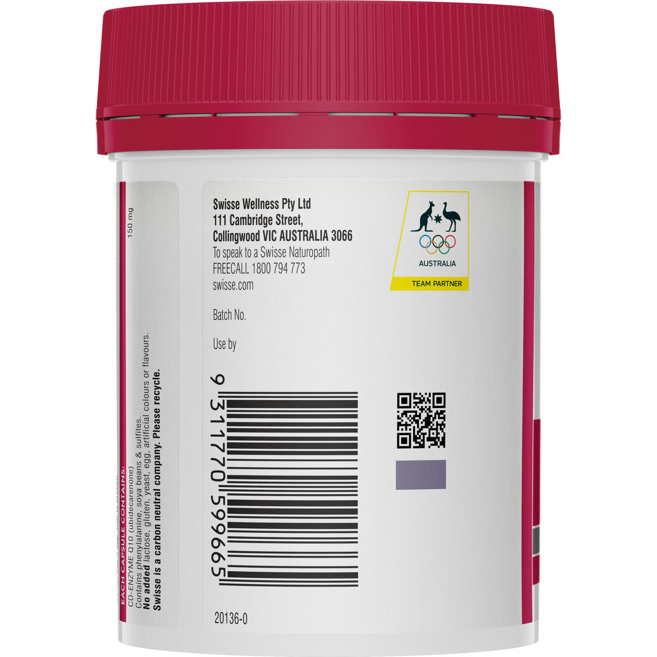 Swisse Ultiboost Co Enzyme Q10 150mg 180 Capsules