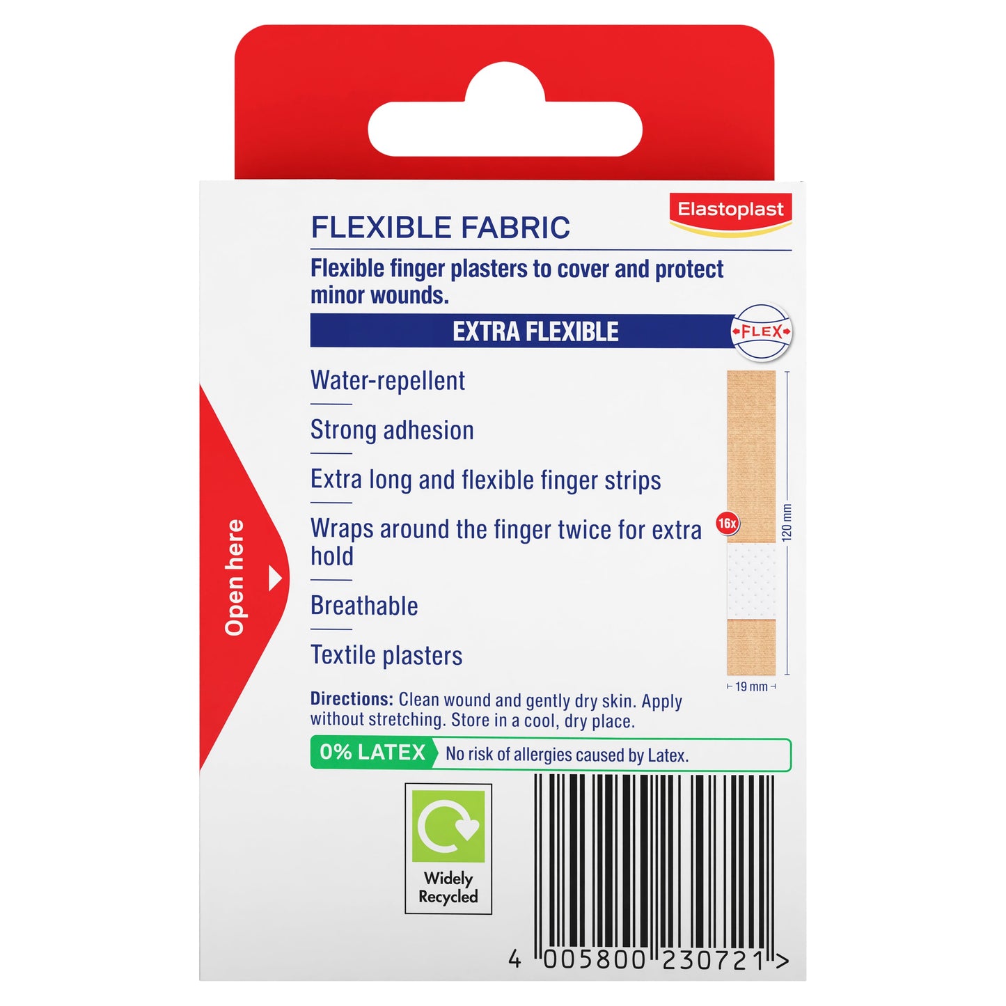 Elastoplast Flexible Fabric Finger Strips 16PK