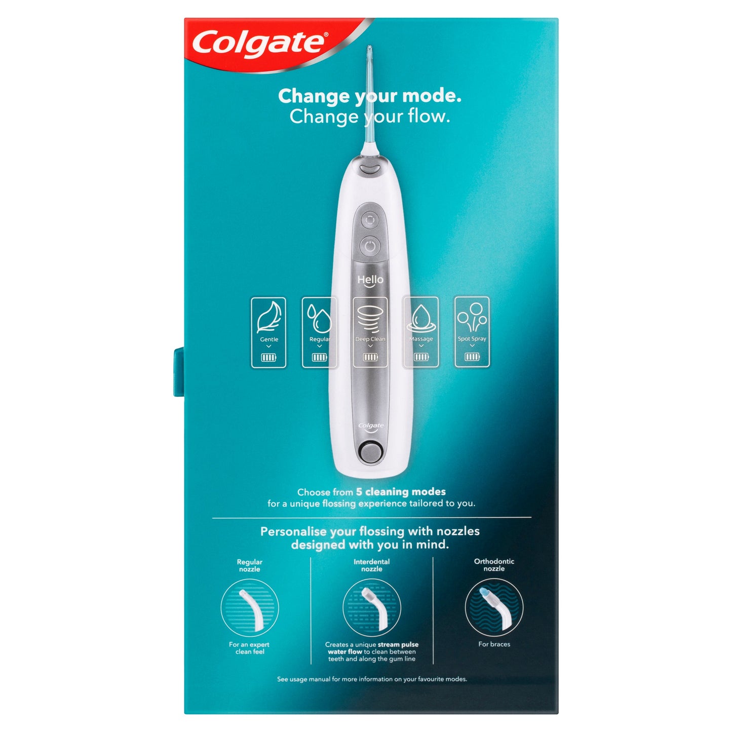 Colgate Blast Water Flosser Series 2, Expert Flossing, Cordless Waterproof Rechargeable, 1 Pack, 3 Refill Nozzle Heads