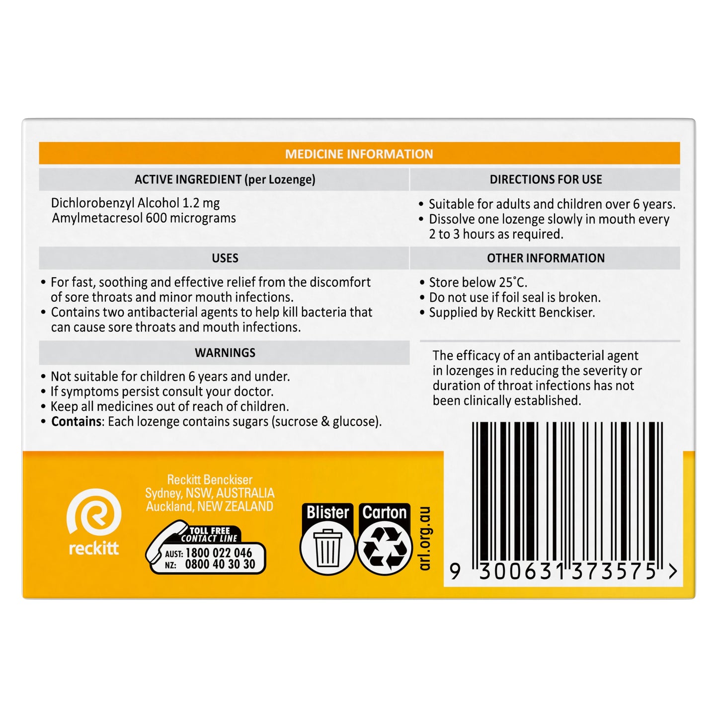 Strepsils Honey & Lemon 36 Lozenges