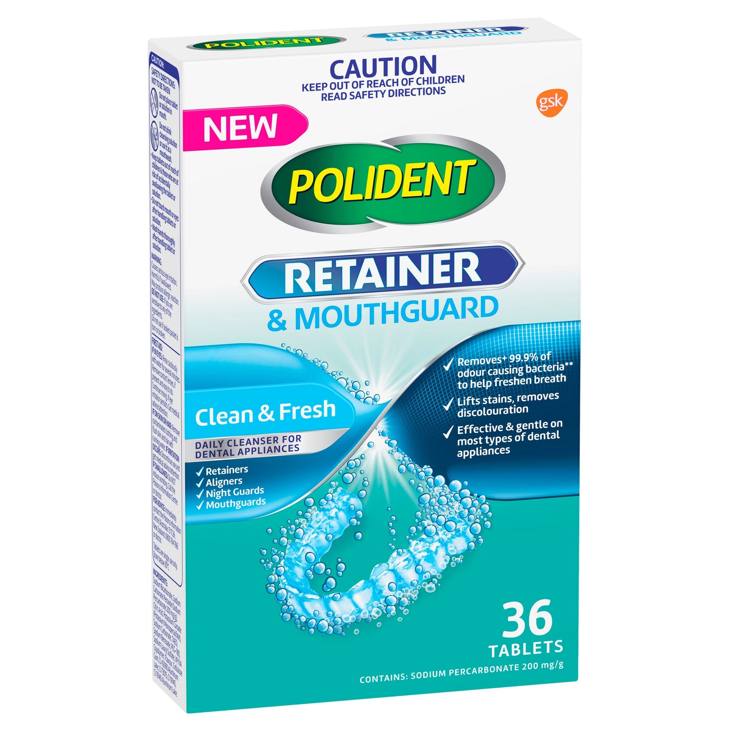 Polident Retainer and Mouthguard Cleanser 36 Tablets