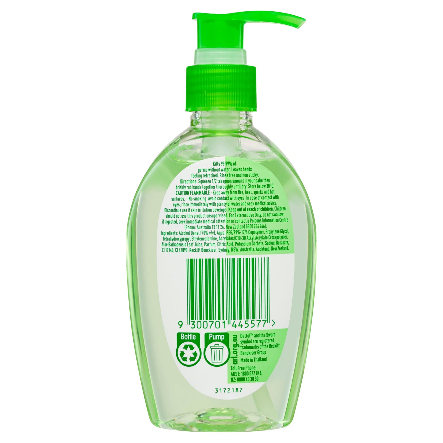 Dettol Refresh Aloe Vera Liquid Hand Sanitiser 200mL