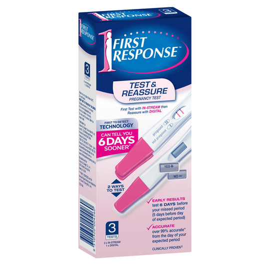 First Response Test & Reassure 3 Pregnancy Tests 2 In-Stream & 1 Digital
