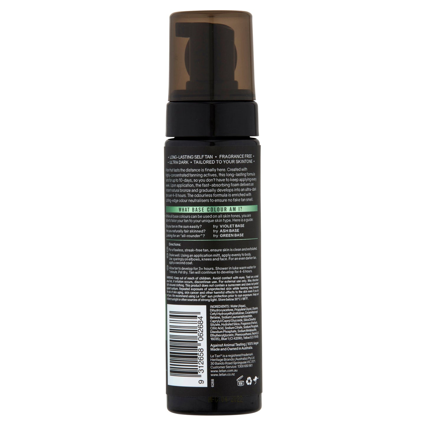 LE TAN UBER Stay Self Tanning Foam - Green Base 200 mL