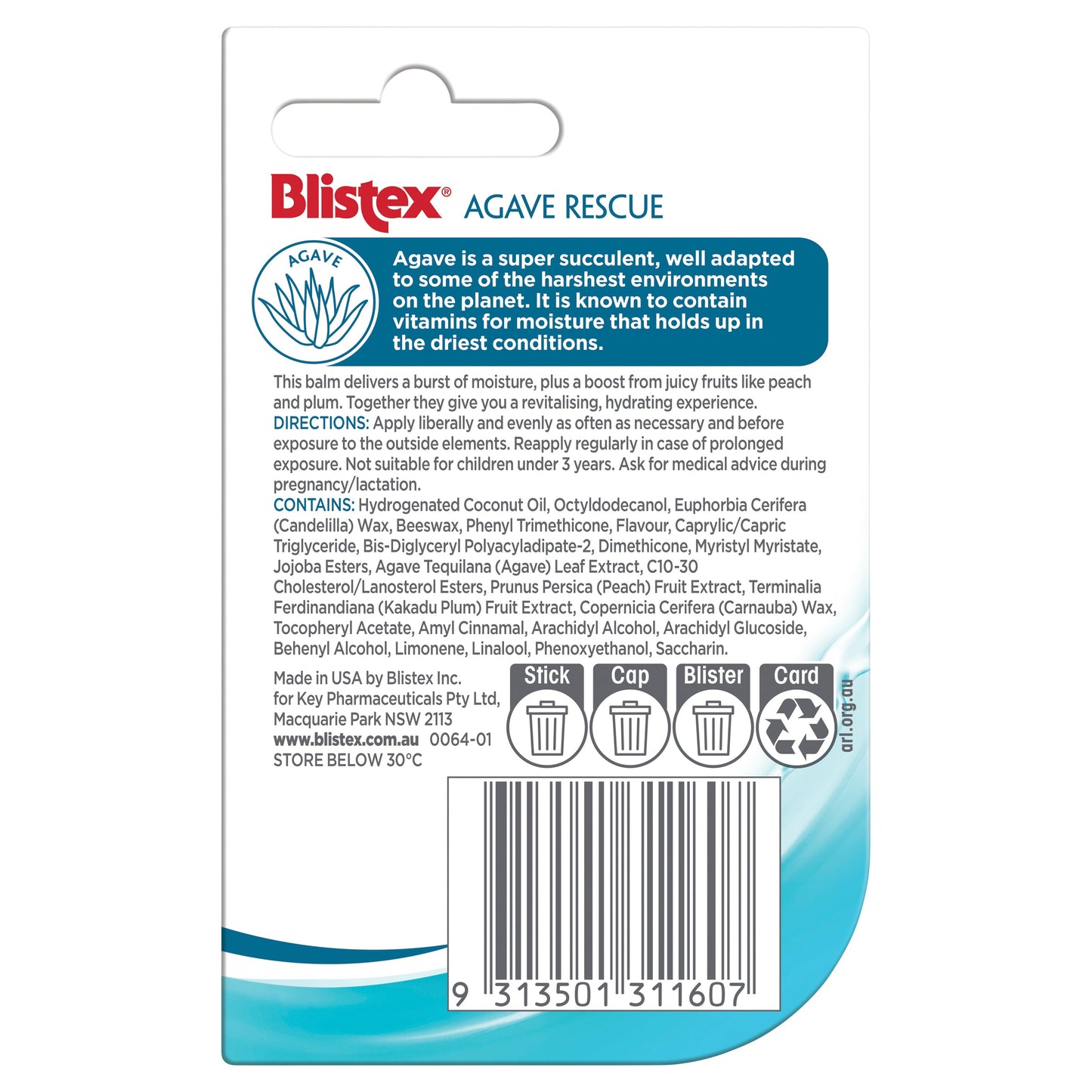 Blistex Agave Rescue Lip Balm Stick 3.7g