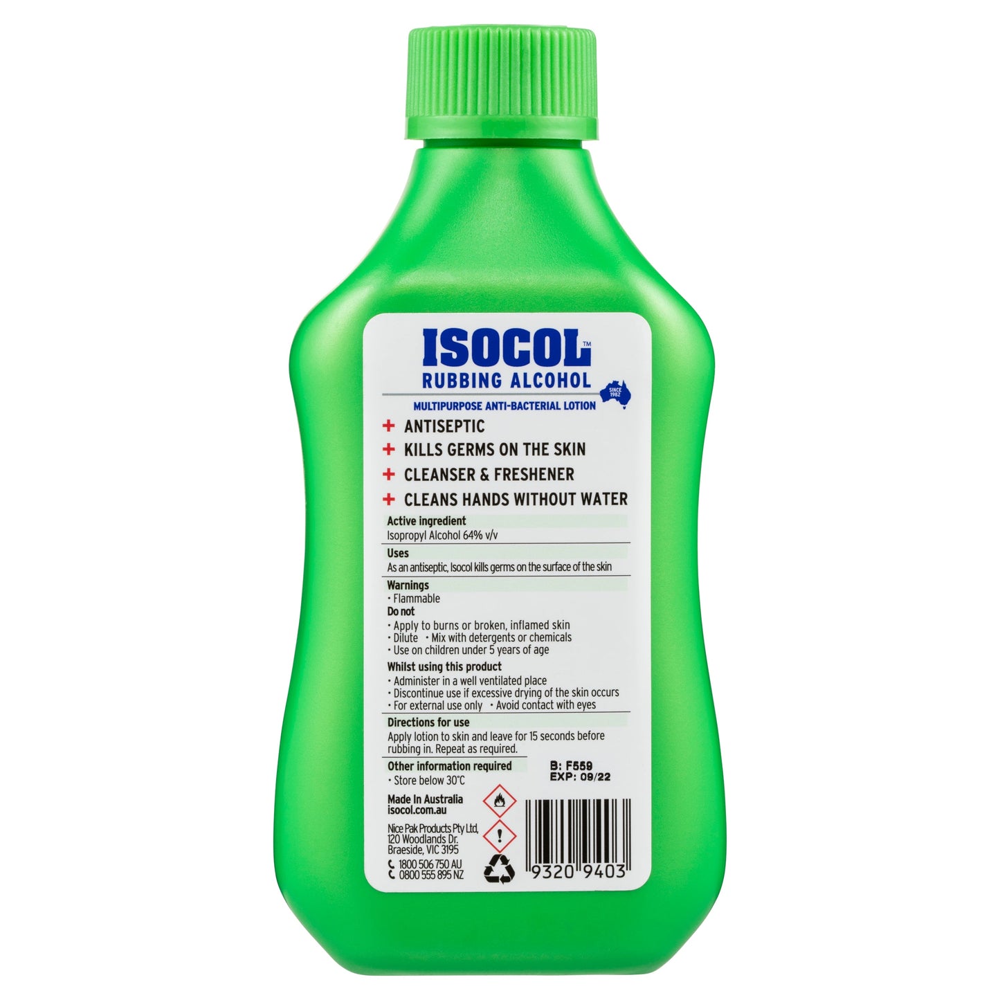Isocol Antiseptic Rubbing Alcohol 345ml