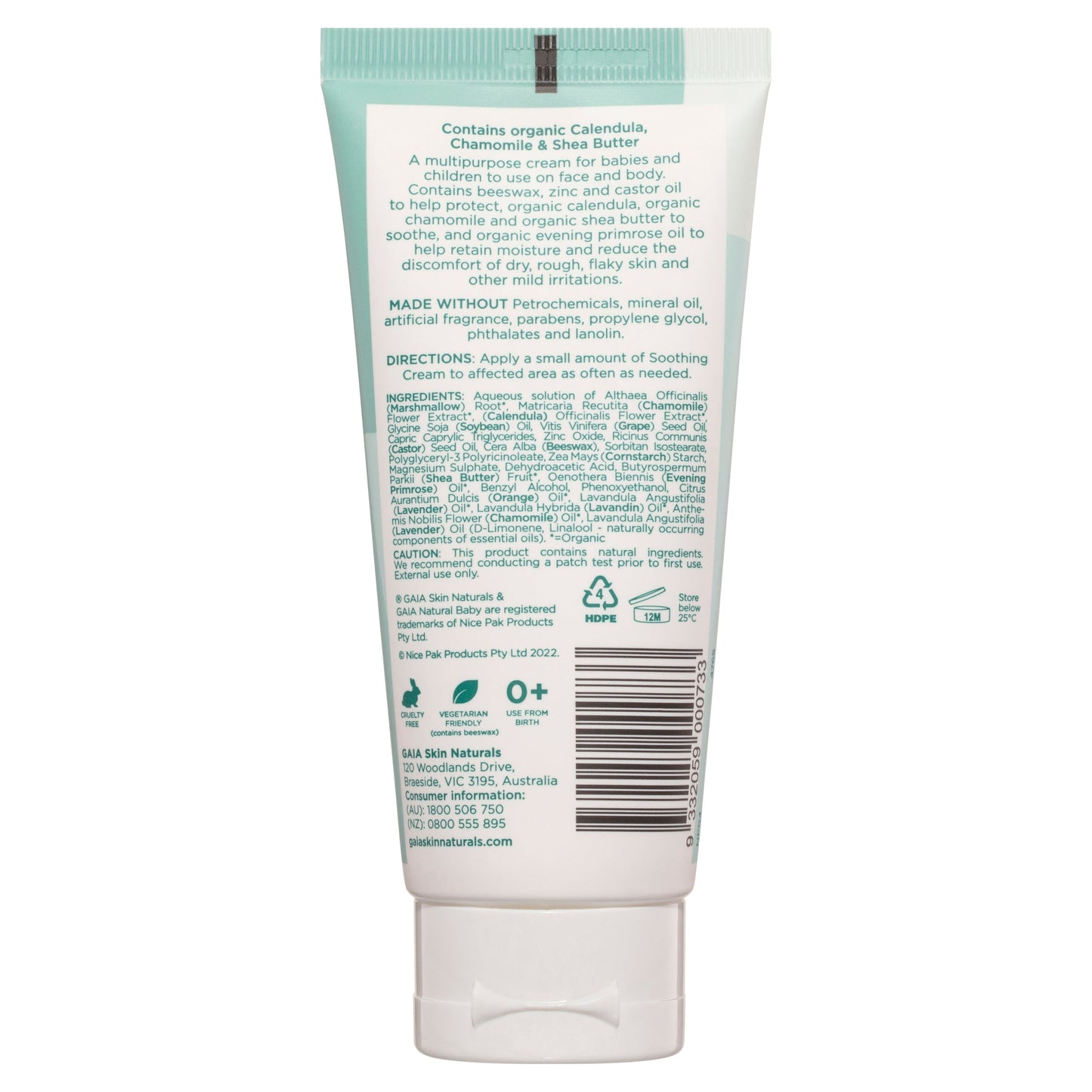 GAIA Natural Baby Soothing Cream 100ml