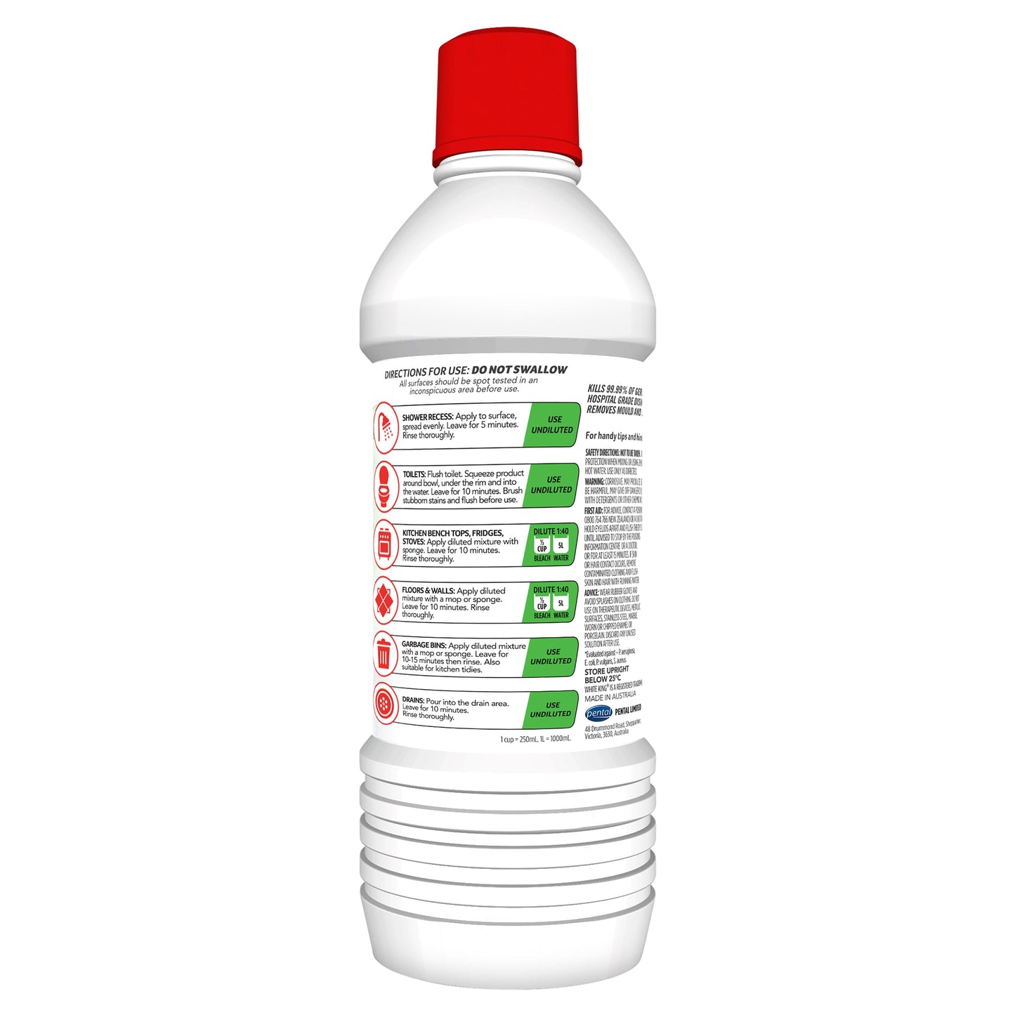 White King Disinfectant Cleaner Citrus 1L
