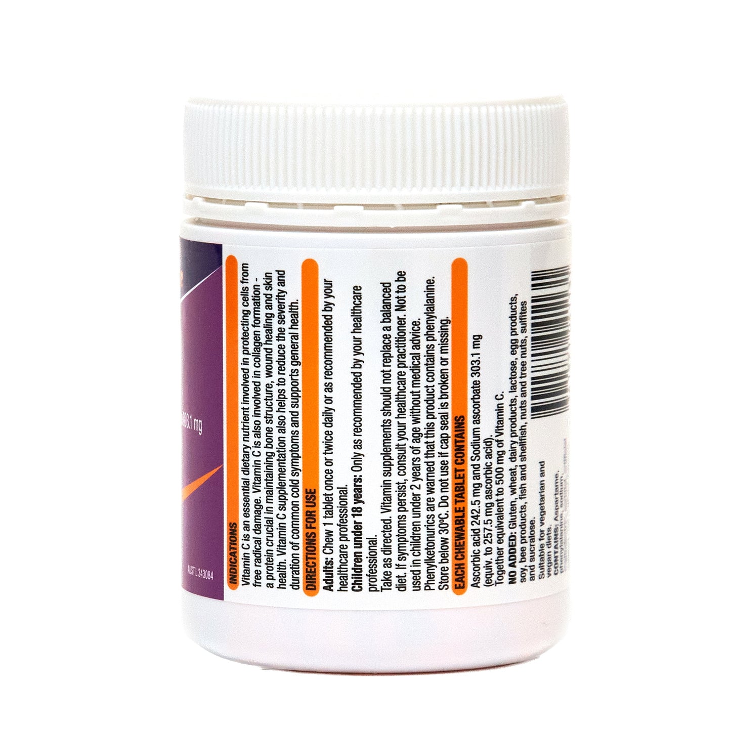 Pharmacy Care Sugarless Vitamin C 500mg Orange 200 Tablets