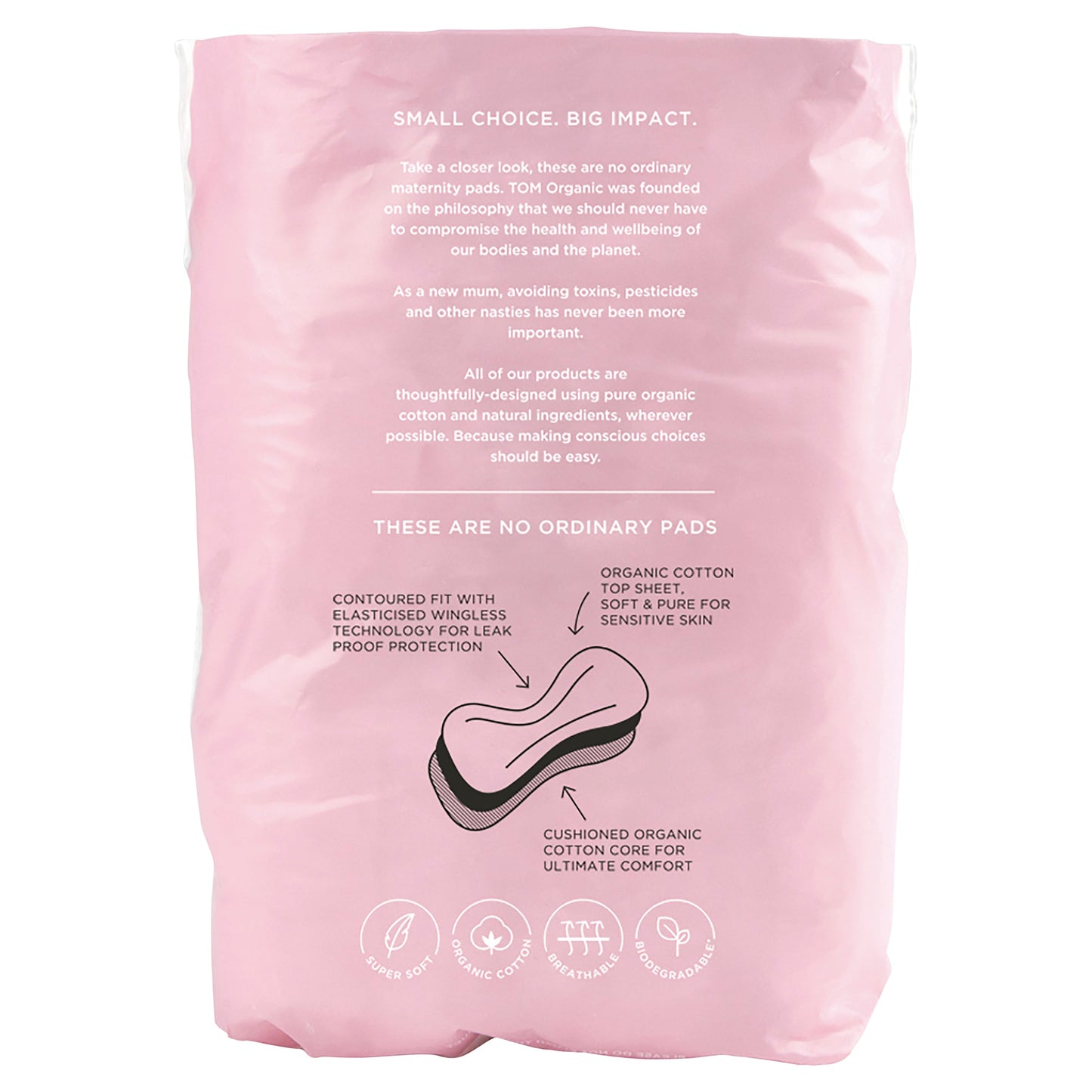 TOM ORGANIC Maternity Pads Ultra Absorbent For Post Birth 12