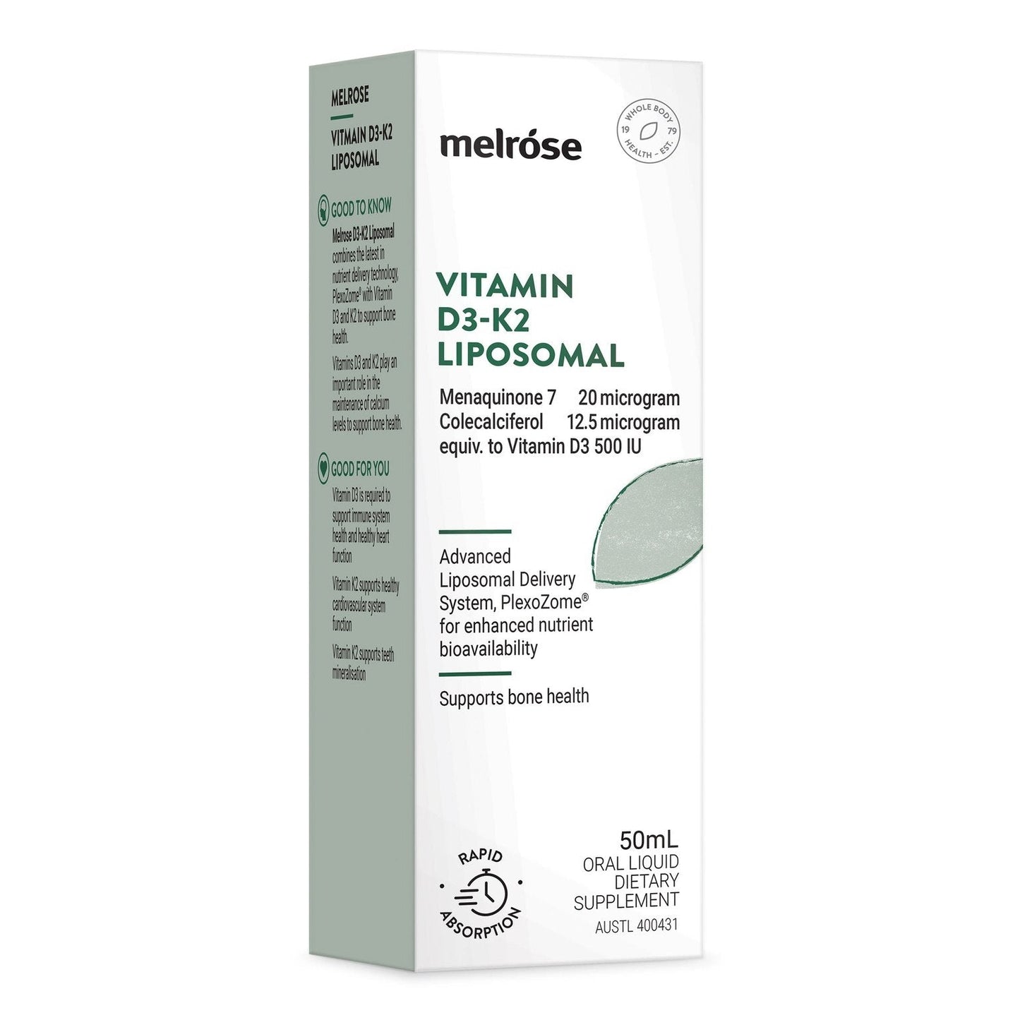 Melrose Liposomal Vitamin D3-K2 Oral Liquid 50ml