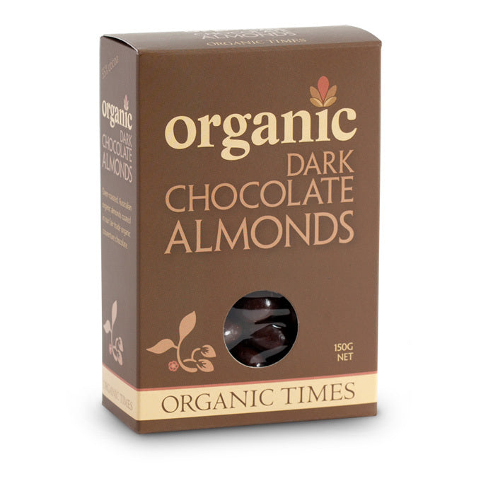 ORGANIC TIMES Dark Chocolate Almonds 150g