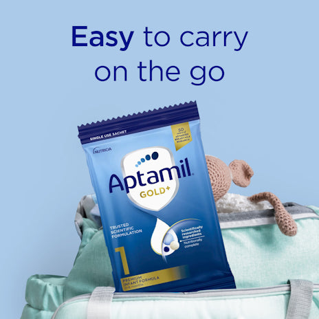Aptamil Gold+ 1 Baby Infant Formula Powder Sachets From Birth to 6 Months 22.5g 5 Pack