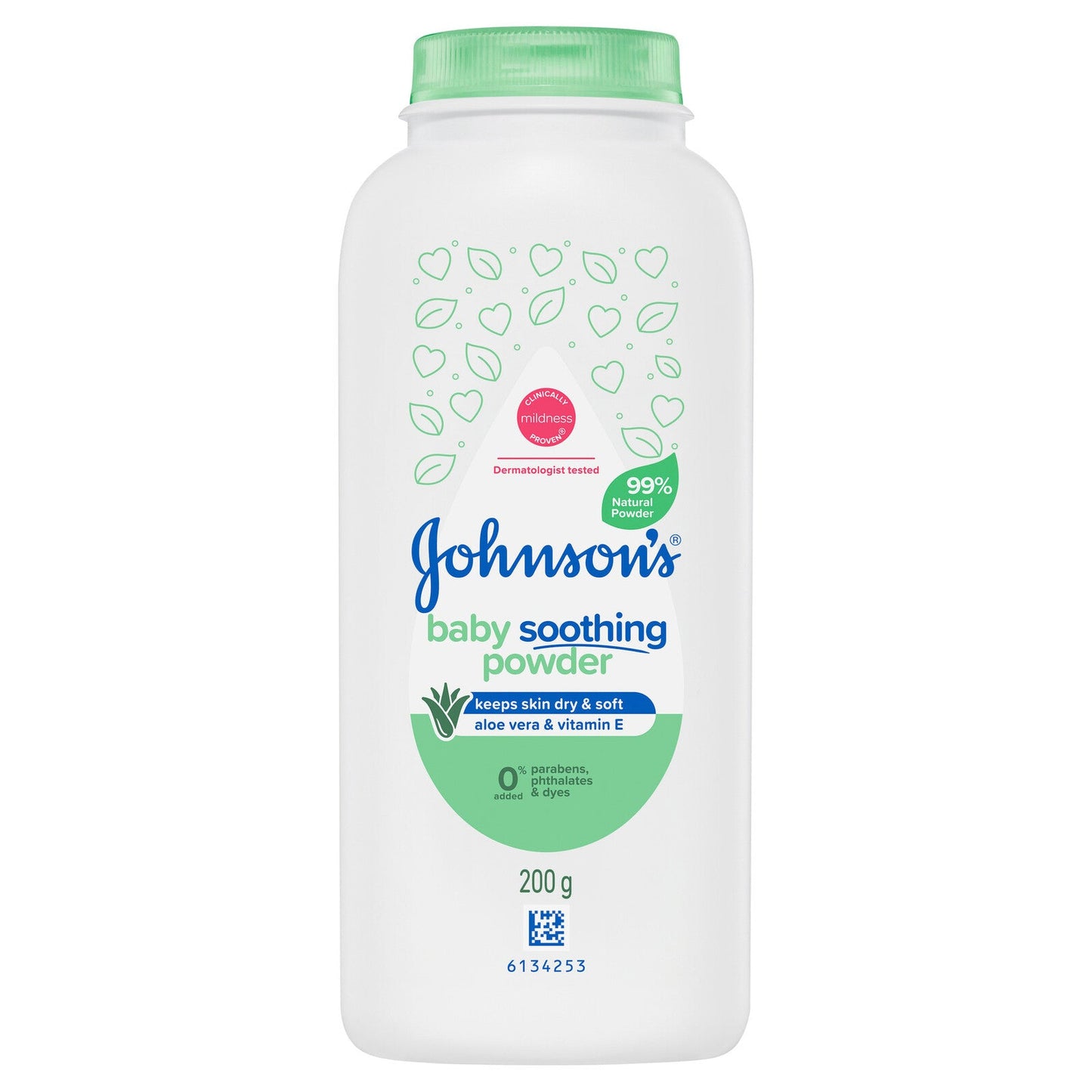 Johnson's Baby Pure Cornstarch Aloe & Vitimin E Soothing Baby Powder 200g