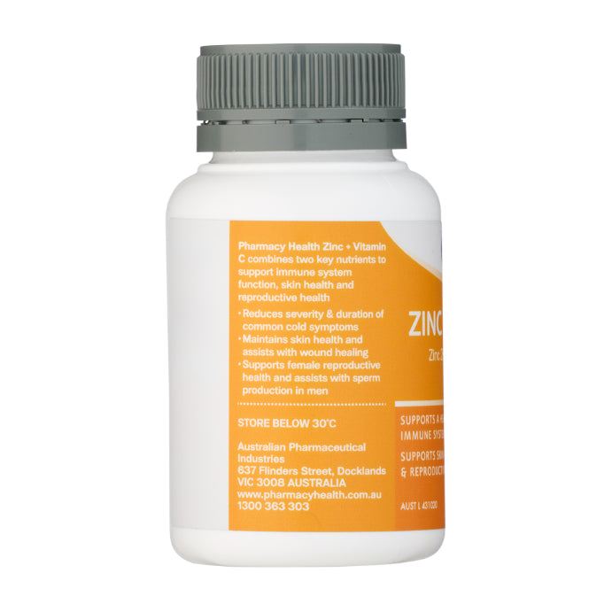 Pharmacy Health Zinc + Vitamin C 60 Tablets