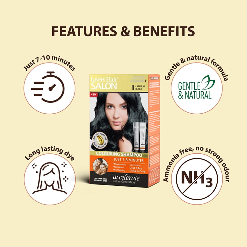Loverhair Hair Salon Color Shampoo 1 Black