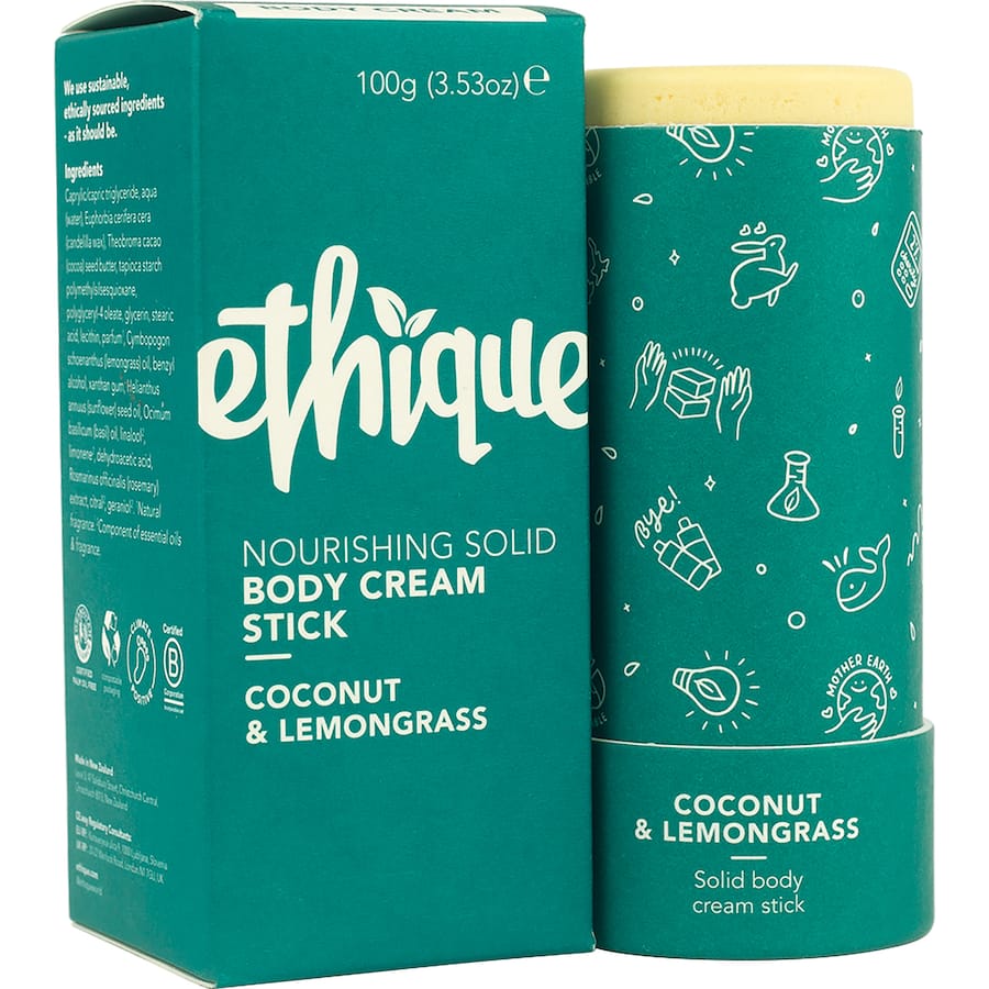 ETHIQUE Solid Body Cream Stick Coconut & Lemongrass 100g