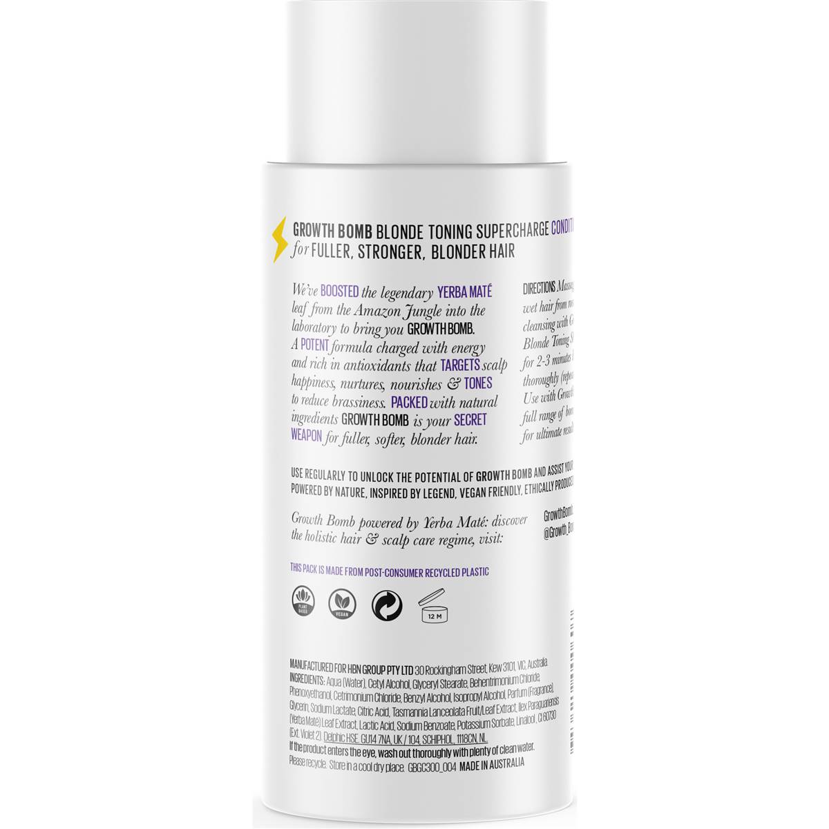 Growth Bomb Blonde Colour Enhancing Conditioner 300ml