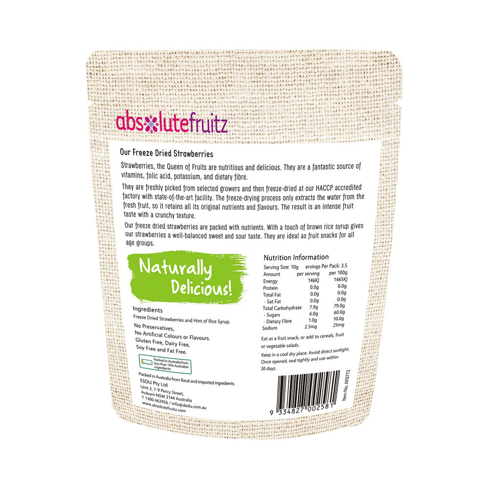 Absolutefruitz Freeze Dried Strawberry – One Punnet 35g