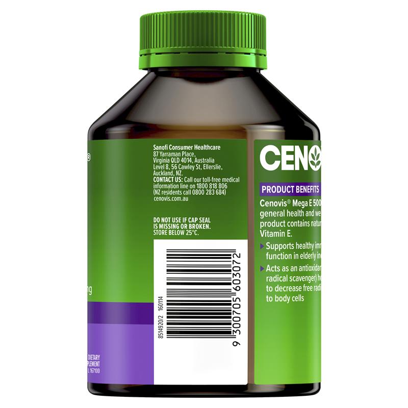 Cenovis Mega E 500iu - Vitamin E - 250 Capsules