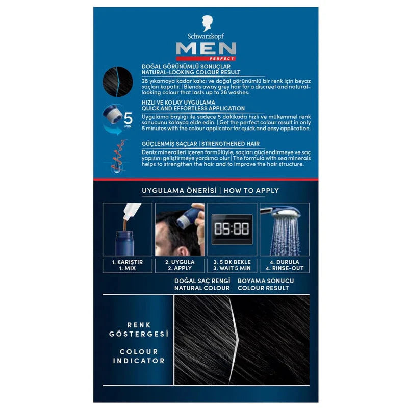 Schwarzkopf Men Perfect - 90 Siyah Black Hair Colour