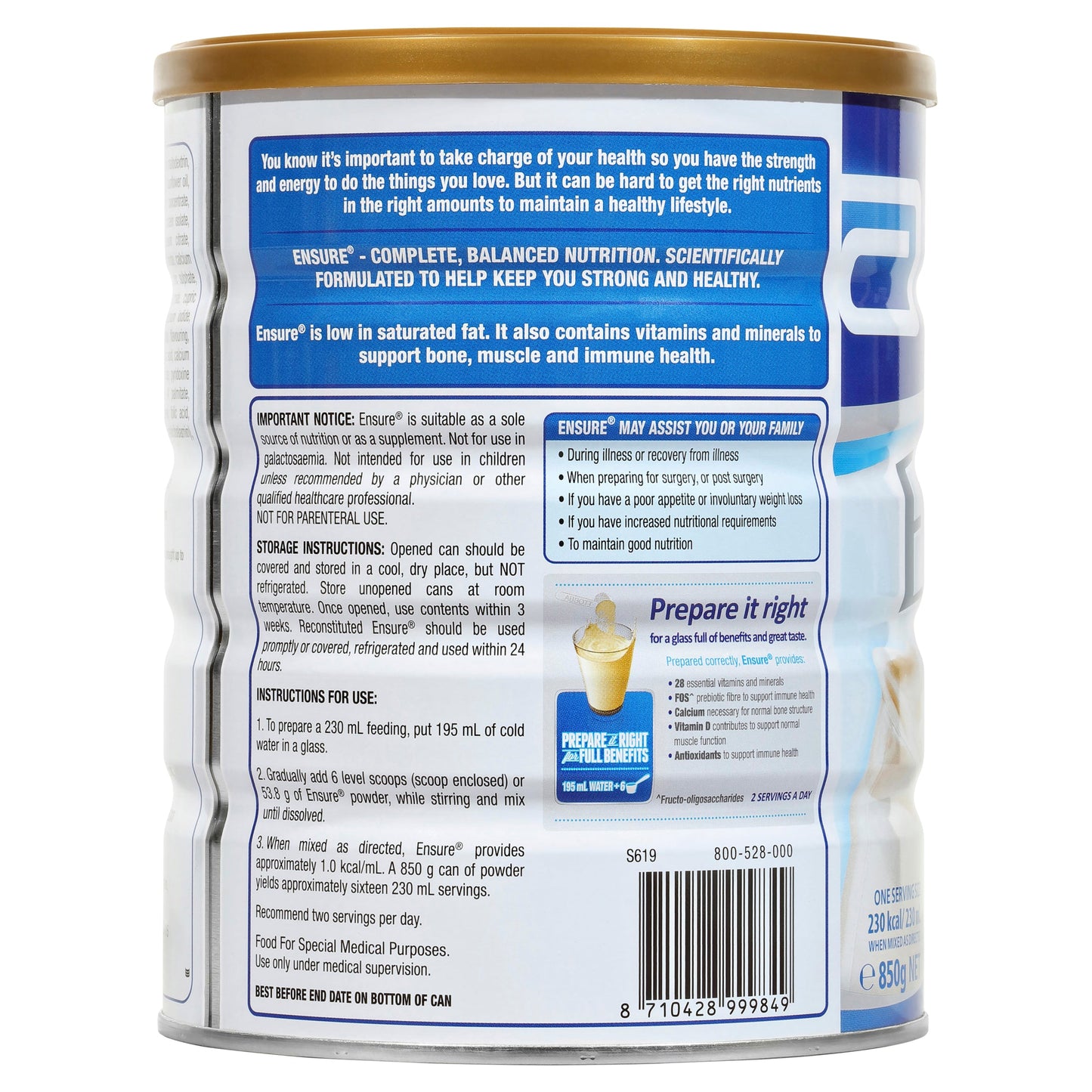Ensure Vanilla 850g