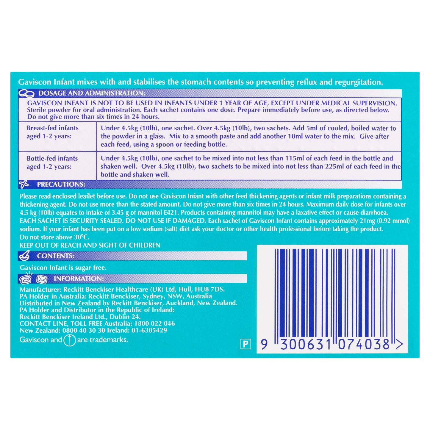 Gaviscon Infant Powder Sachets for Regurgitation and Gastric Reflux 30 Pack