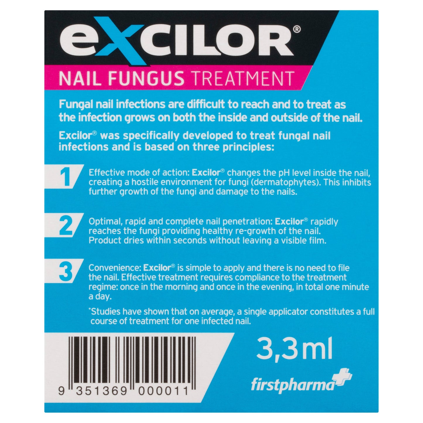 Excilor Nail Fungus Treatment Solution & Brush 3.3ml