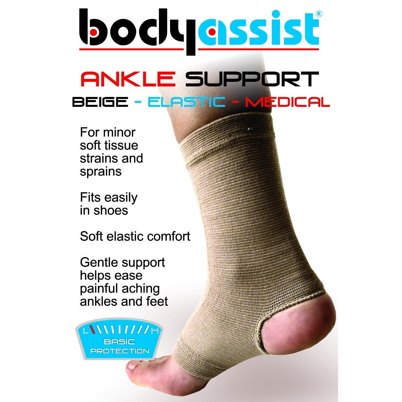 Body Assist Slip-on Basic Elastic Ankle Support Black/beige/white