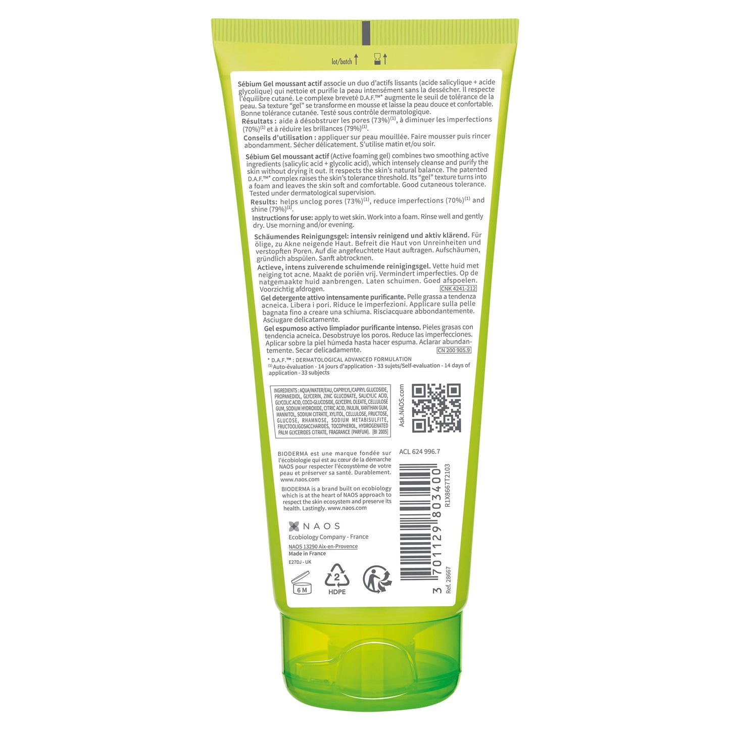 Bioderma Sebium Gel Moussant Actif 200ml