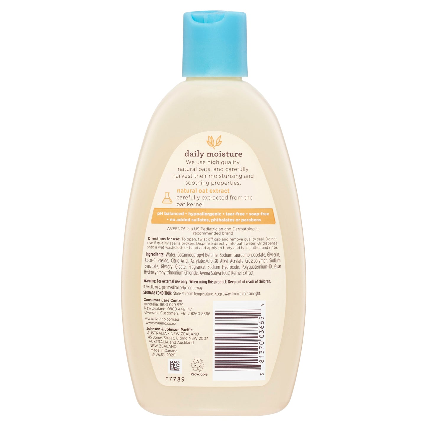Aveeno Baby Daily Moisture Lightly Scented Wash & Shampoo 236ml