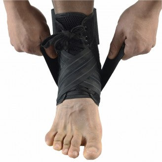 Body Assist Sports Lock Lace-up Ankle Guard White/black