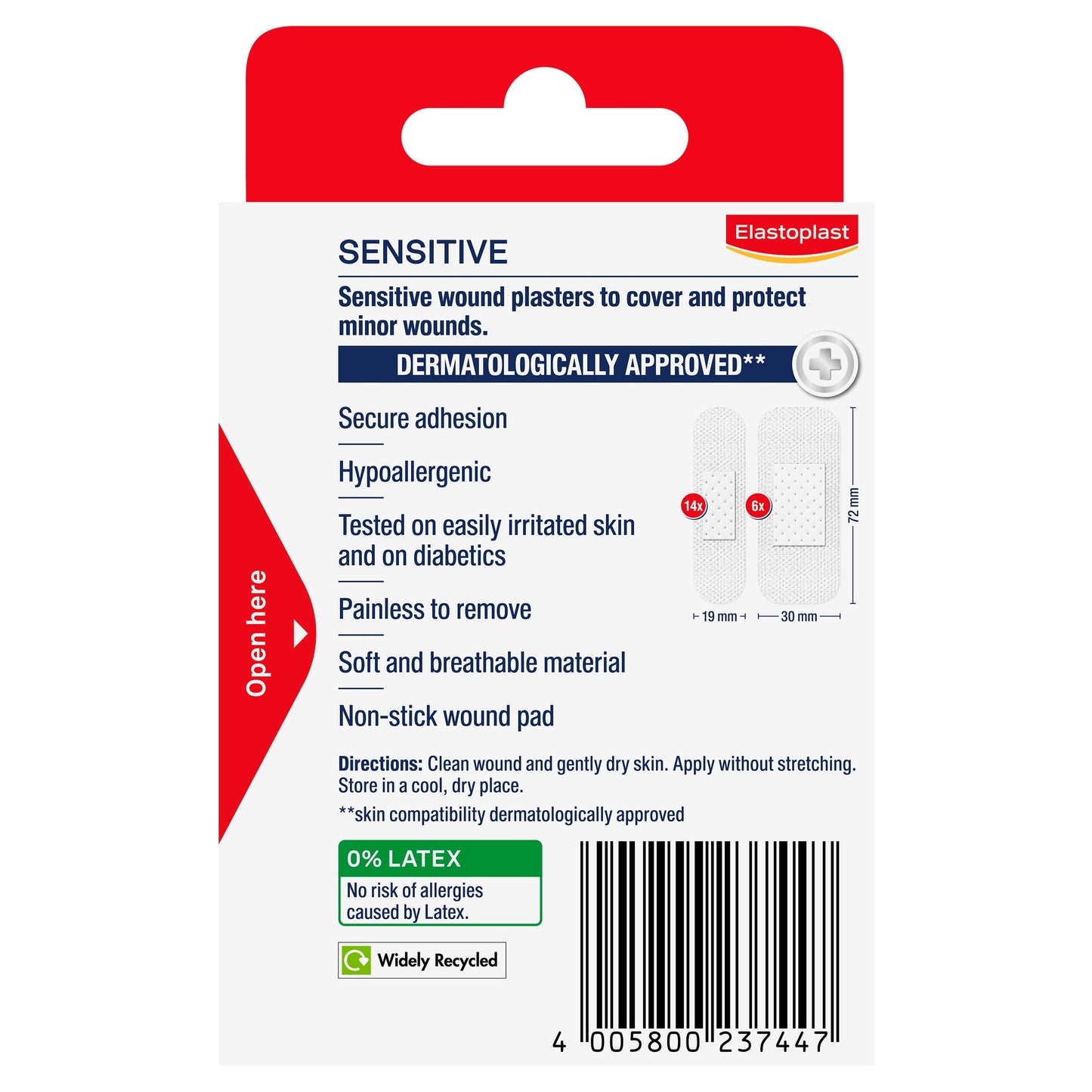 Elastoplast 46041 Sensitive Strips Assorted Pack 20