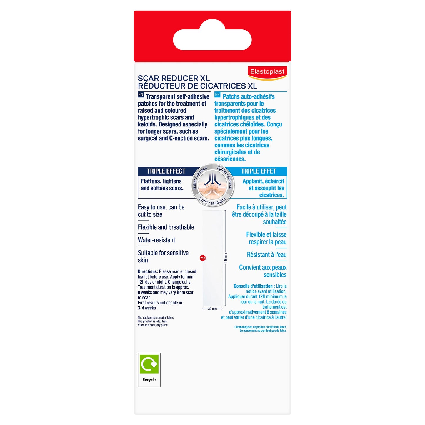ElastoPlast Scar Reducer XL 3cmx14.6cm 21pk