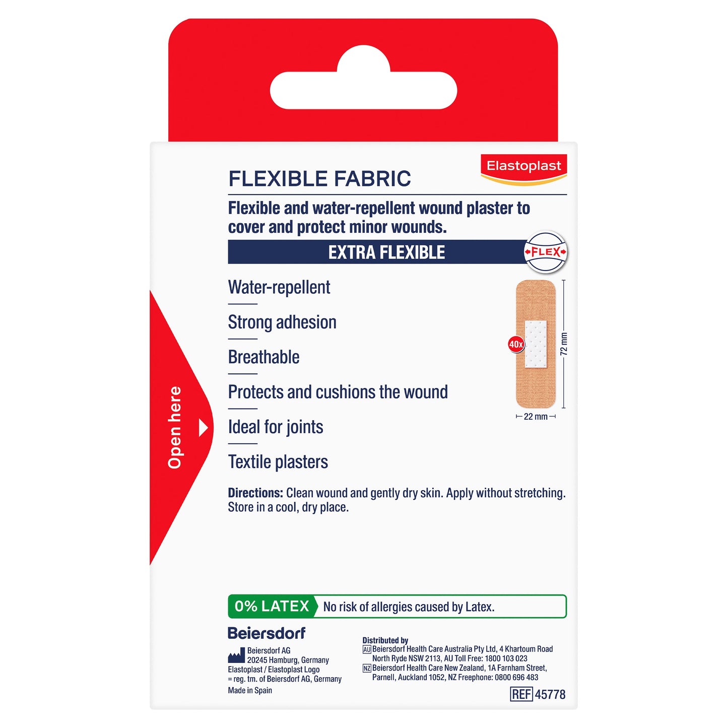 Elastoplast 45778 Fabric Strips 40 Pack