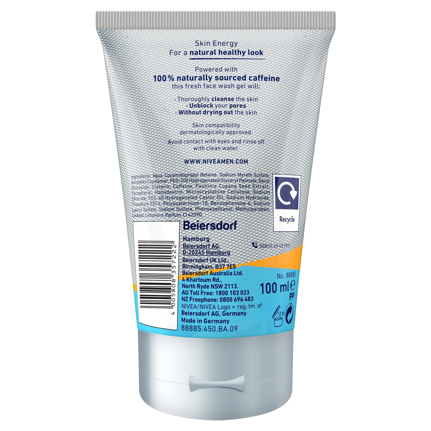 NIVEA MEN Skin Energy Face Wash Gel 100mL