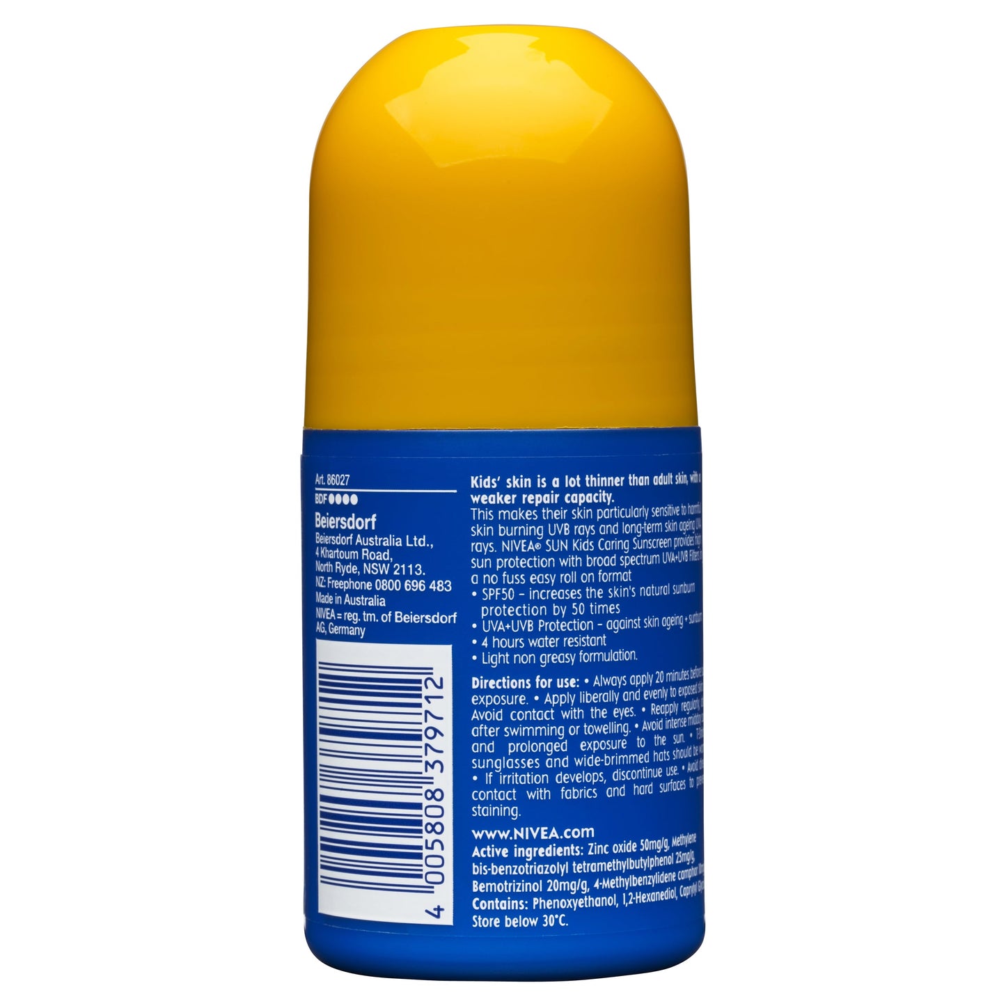 Nivea Sun SPF 50+ Protect & Moisture Roll On Kids 65ml