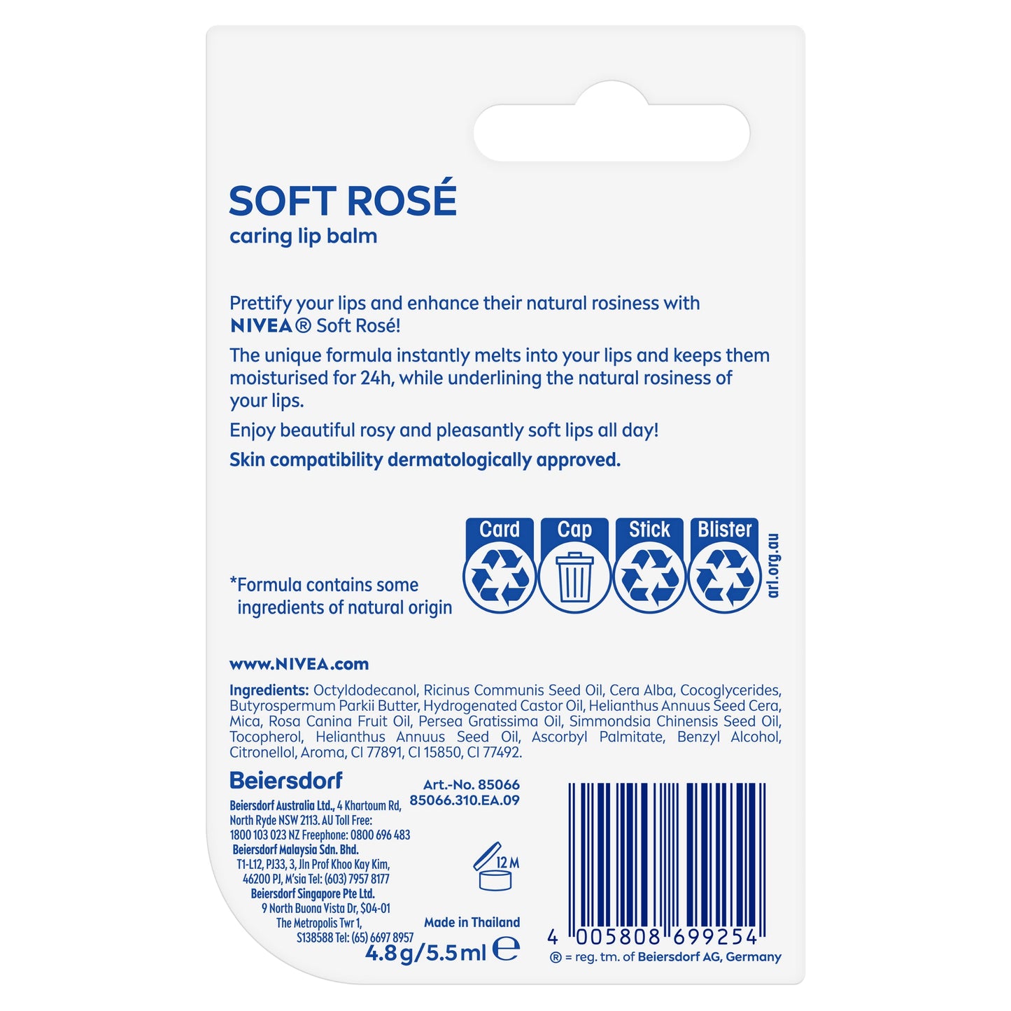 Nivea Lip Care Soft Rose 4.8g