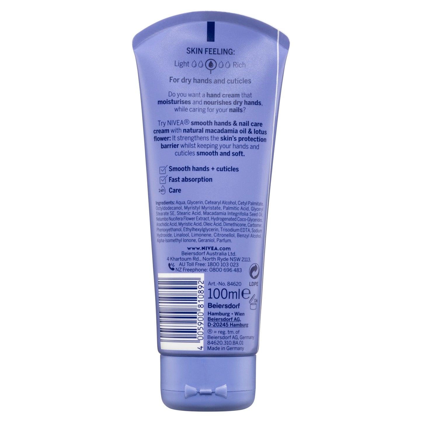 NIVEA Smooth Hand Cream & Nail Care 100ml