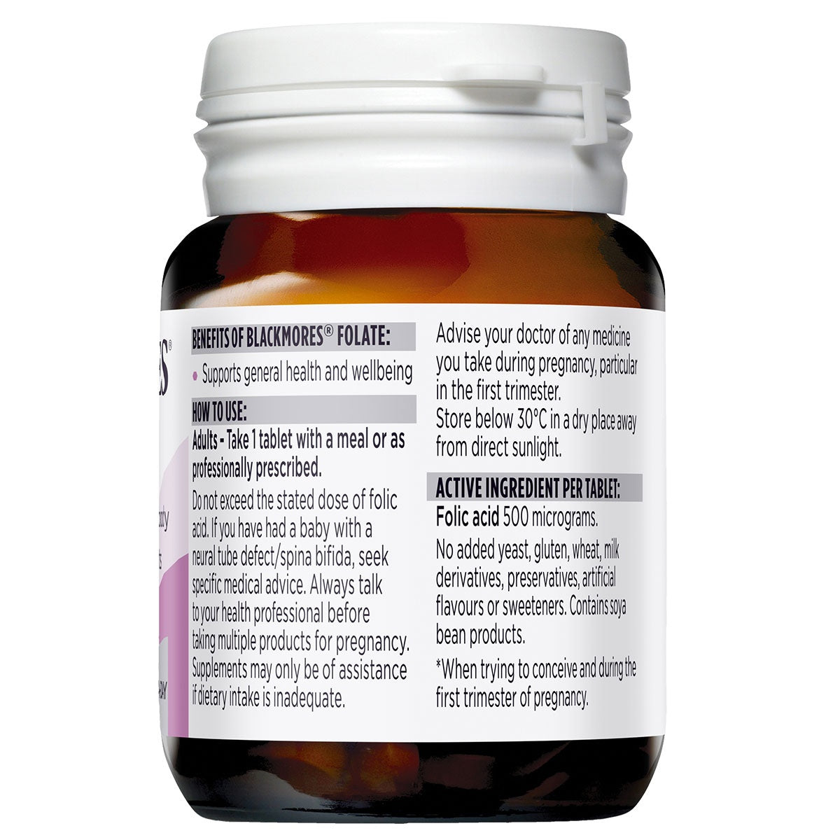 Blackmores Folate 500mcg 90 Tablets