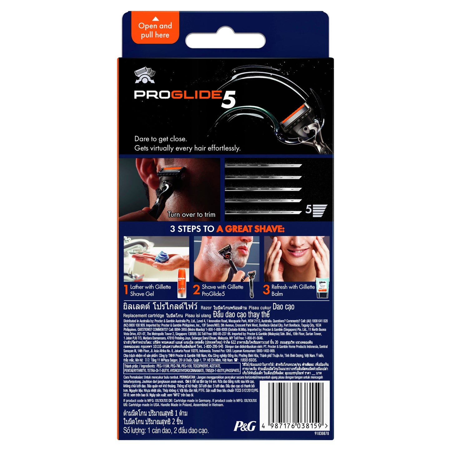 Gillette Fusion Proglide Razor + 2 Blade Refills