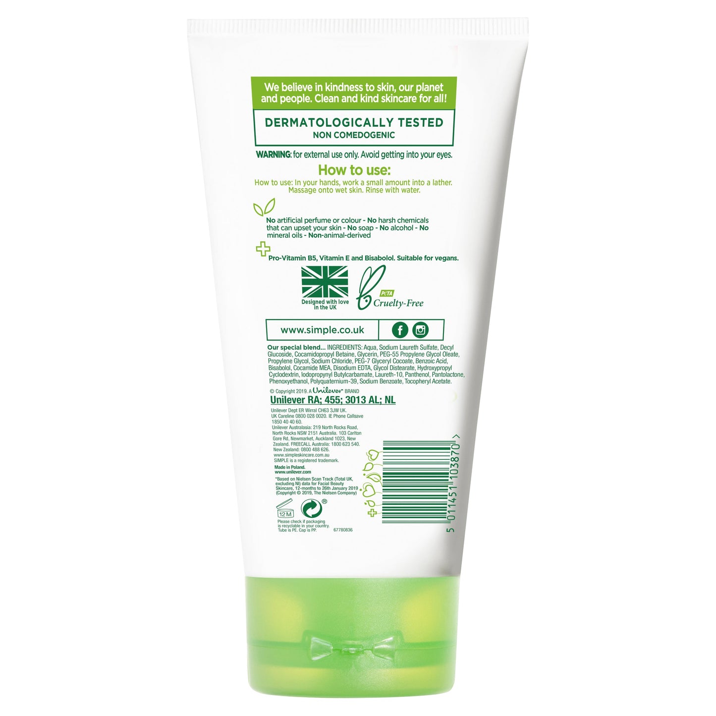 Simple Kind To Skin Facial Wash Moisturising 150ml