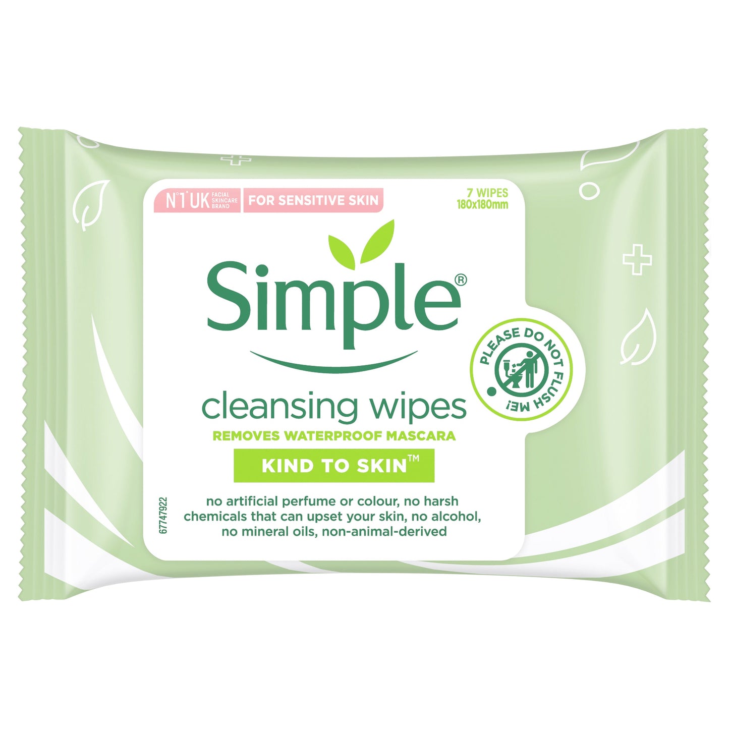 15 x Simple Cleansing Facial Wipes 7 Pack