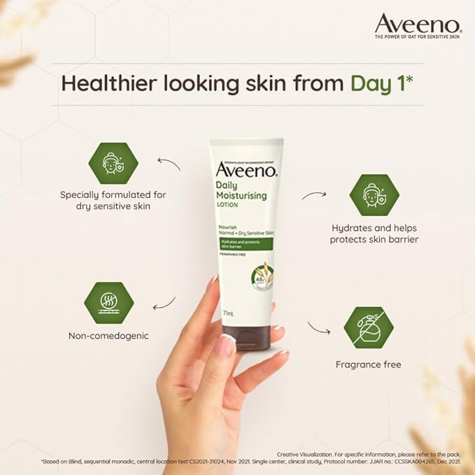Aveeno Active Naturals Daily Moisturising Fragrance Free Lotion 71ml Travel Size
