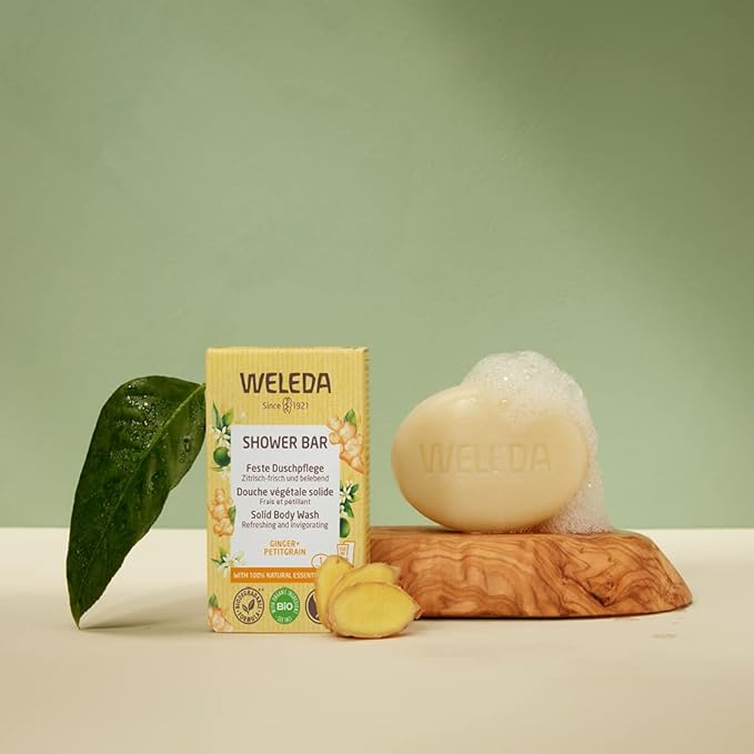 Weleda Organic Shower Bar (Solid Body Wash) Ginger + Petitgrain 75g