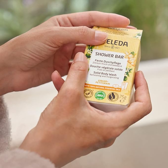 Weleda Organic Shower Bar (Solid Body Wash) Ginger + Petitgrain 75g
